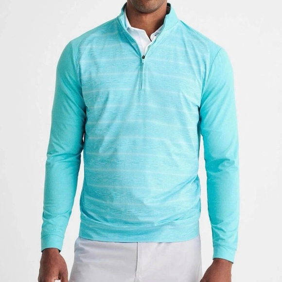 Johnnie-O Baja Blue Bert Prep-Performance Quarter-Zip Pullover Golf - Picture 2 of 3